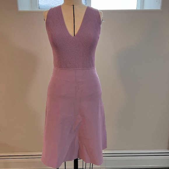 Lavender/Dusty Pink Ribbed Dress, Size Small - Picture 1 of 4